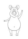 Cartoon pig drawing Royalty Free Stock Photo